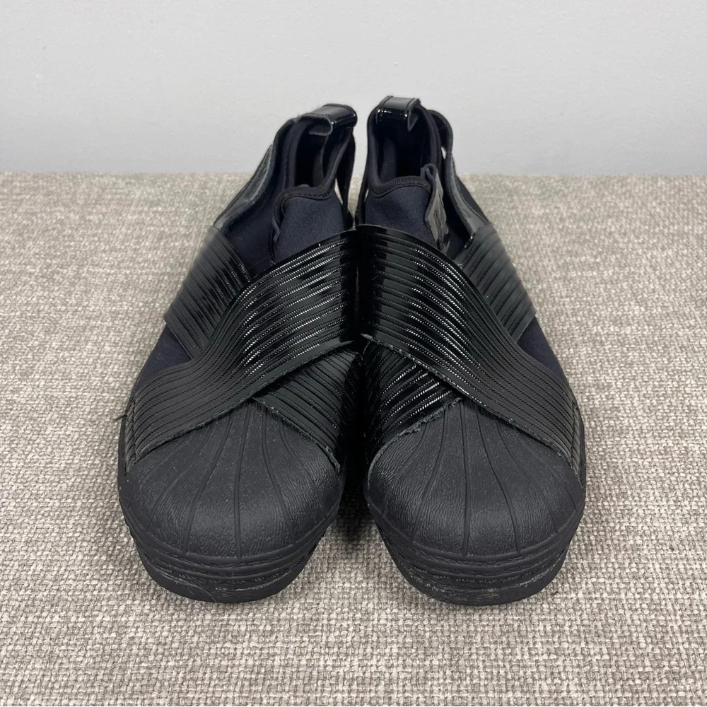 Adidas Women's Originals Superstar All Core Black Slip-On Shoes Sneakers Size 6